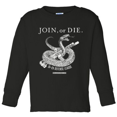 Real Alex Jones Store Join Or Die 1a + 2a Defense League Toddler Long Sleeve Shirt