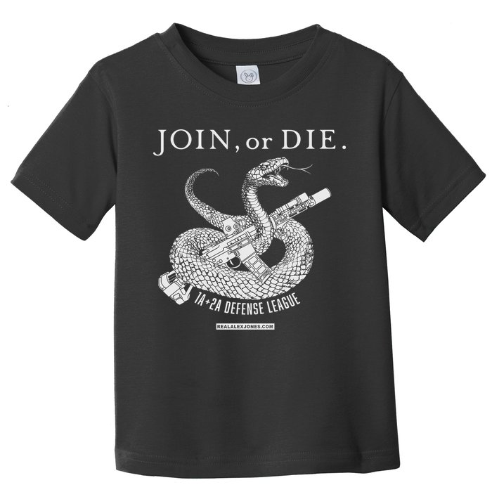 Real Alex Jones Store Join Or Die 1a + 2a Defense League Toddler T-Shirt