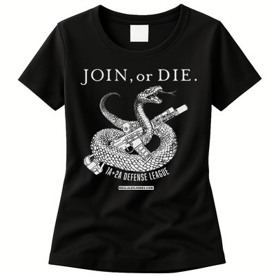 Real Alex Jones Store Join Or Die 1a + 2a Defense League Womens T-Shirt