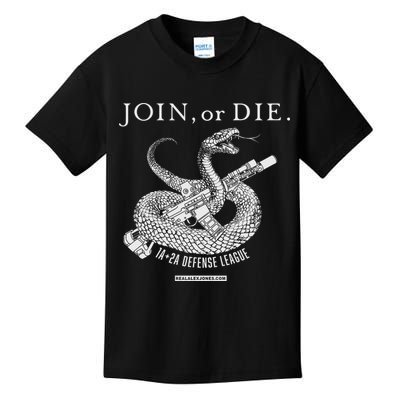 Real Alex Jones Store Join Or Die 1a + 2a Defense League Kids T-Shirt