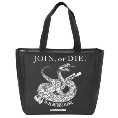 Real Alex Jones Store Join Or Die 1a + 2a Defense League Zip Tote Bag