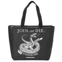 Real Alex Jones Store Join Or Die 1a + 2a Defense League Zip Tote Bag