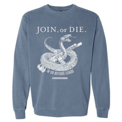 Real Alex Jones Store Join Or Die 1a + 2a Defense League Garment-Dyed Sweatshirt