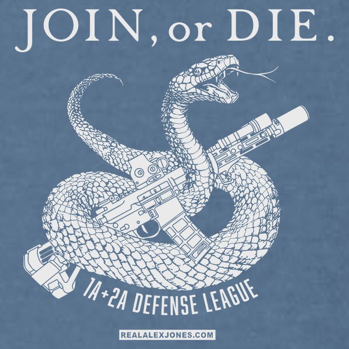 Real Alex Jones Store Join Or Die 1a + 2a Defense League Garment-Dyed Sweatshirt