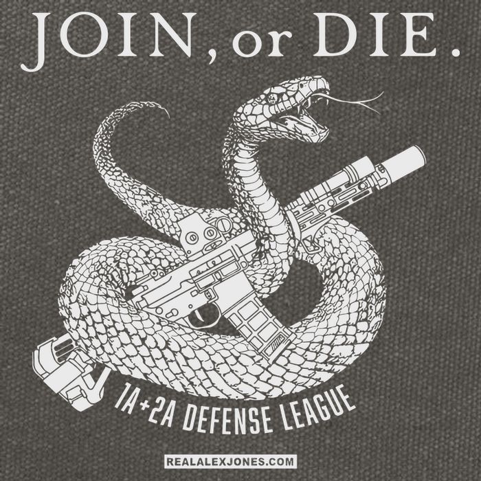Real Alex Jones Store Join Or Die 1a + 2a Defense League Cotton Canvas Backpack