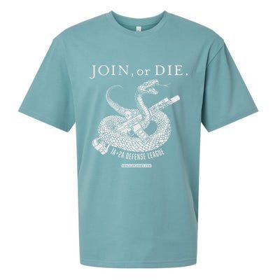 Real Alex Jones Store Join Or Die 1a + 2a Defense League Sueded Cloud Jersey T-Shirt