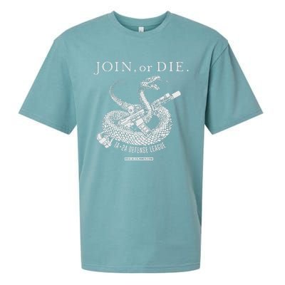 Real Alex Jones Store Join Or Die 1a + 2a Defense League Sueded Cloud Jersey T-Shirt