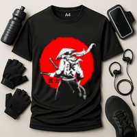 Retro Ancient Japan Samurai Warrior Tokyo Samurai Katana Cooling Performance Crew T-Shirt