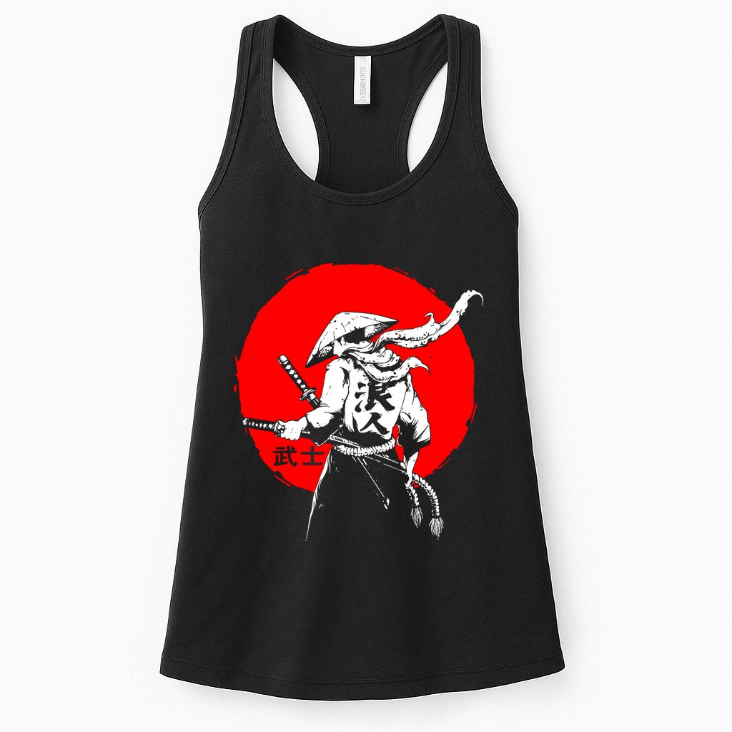 Retro Ancient Japan Samurai Warrior Tokyo Samurai Katana Womens Tank Top