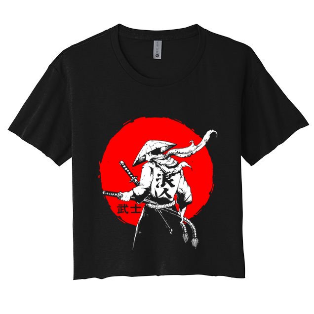 Retro Ancient Japan Samurai Warrior Tokyo Samurai Katana Crop Top