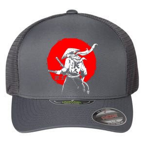 Retro Ancient Japan Samurai Warrior Tokyo Samurai Katana Flexfit Unipanel Trucker Cap