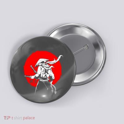 Retro Ancient Japan Samurai Warrior Tokyo Samurai Katana Button