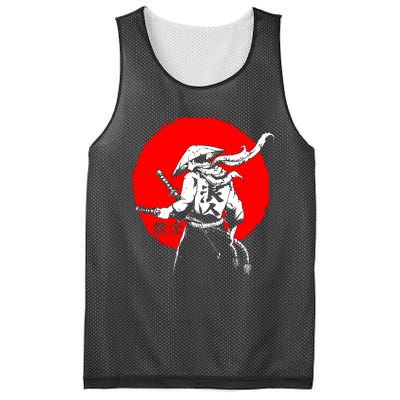 Retro Ancient Japan Samurai Warrior Tokyo Samurai Katana Mesh Reversible Basketball Jersey Tank