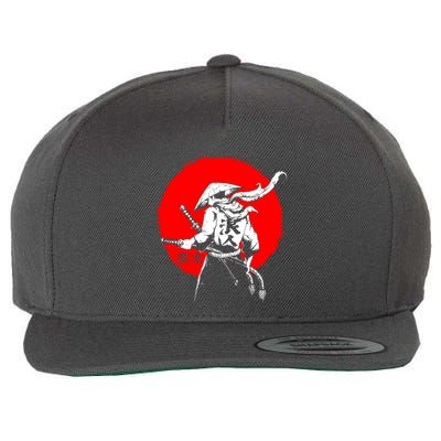 Retro Ancient Japan Samurai Warrior Tokyo Samurai Katana Wool Snapback Cap