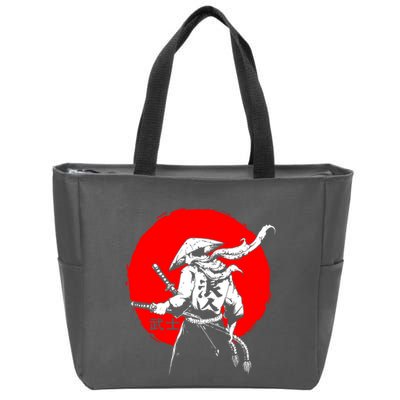 Retro Ancient Japan Samurai Warrior Tokyo Samurai Katana Zip Tote Bag