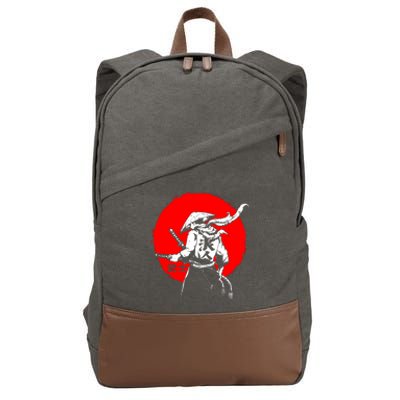 Retro Ancient Japan Samurai Warrior Tokyo Samurai Katana Cotton Canvas Backpack