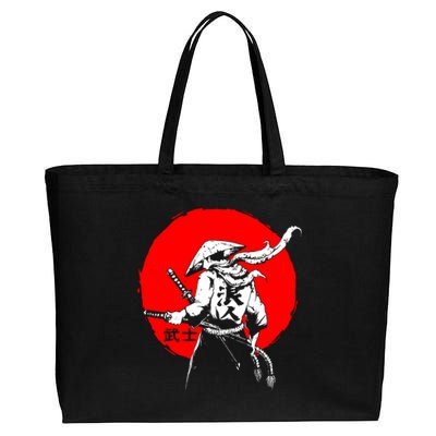 Retro Ancient Japan Samurai Warrior Tokyo Samurai Katana Cotton Canvas Jumbo Tote