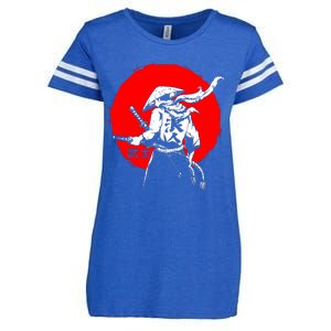 Retro Ancient Japan Samurai Warrior Tokyo Samurai Katana Enza Ladies Jersey Football T-Shirt