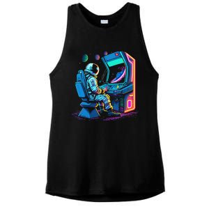 Retro Astronaut Jupiter Starship Game Spacestation Ladies PosiCharge Tri-Blend Wicking Tank