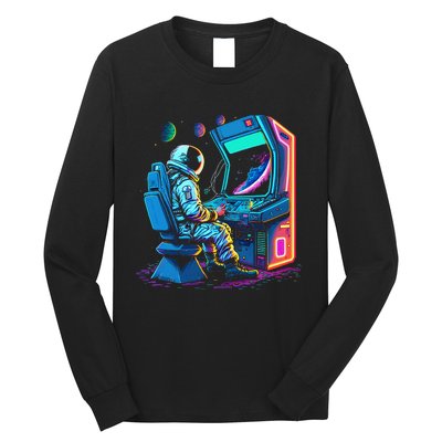 Retro Astronaut Jupiter Starship Game Spacestation Long Sleeve Shirt