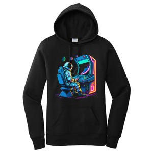 Retro Astronaut Jupiter Starship Game Spacestation Women's Pullover Hoodie