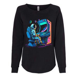 Retro Astronaut Jupiter Starship Game Spacestation Womens California Wash Sweatshirt