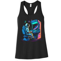 Retro Astronaut Jupiter Starship Game Spacestation Women's Racerback Tank