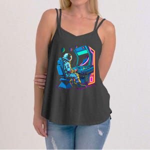 Retro Astronaut Jupiter Starship Game Spacestation Women's Strappy Tank