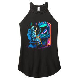 Retro Astronaut Jupiter Starship Game Spacestation Women's Perfect Tri Rocker Tank