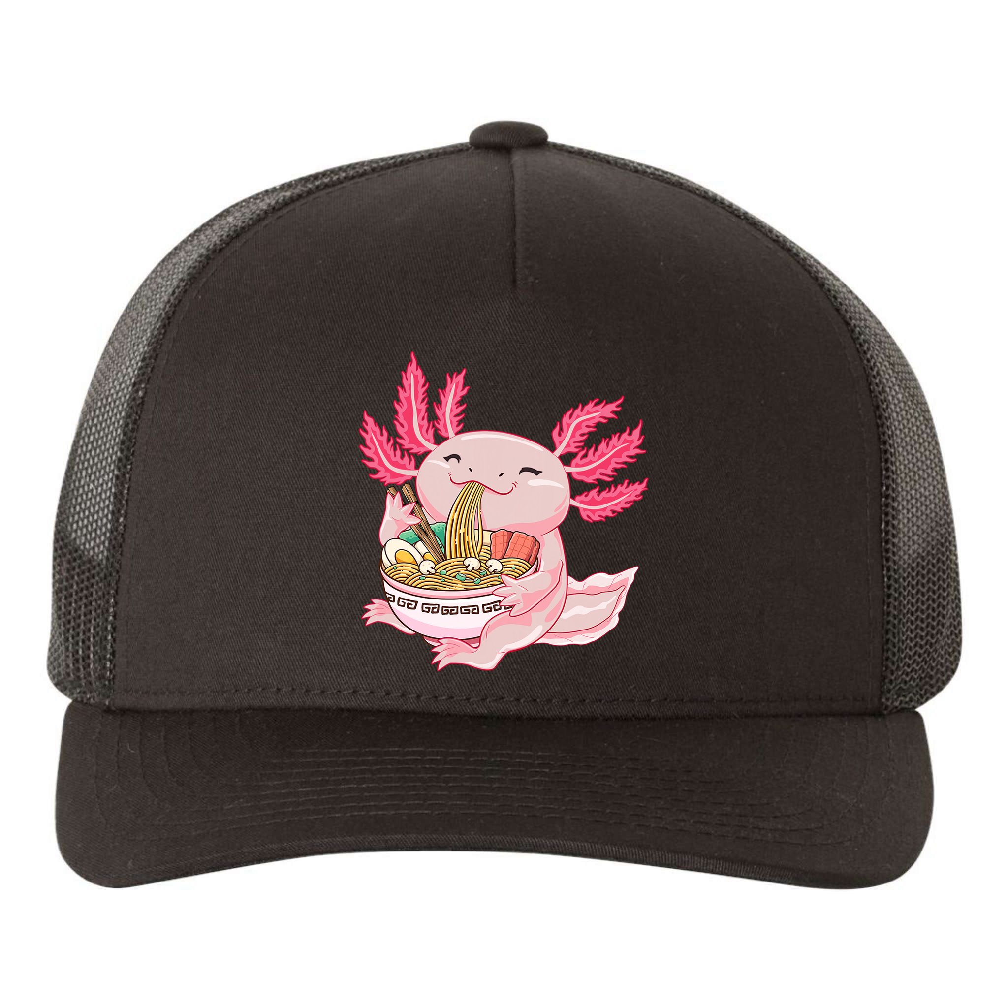 Ramen Axolotl Kawaii Anime Japanese Noddles Anime Girls Gift Yupoong Adult 5-Panel Trucker Hat