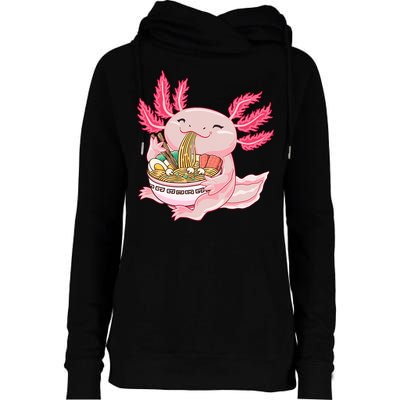 Ramen Axolotl Kawaii Anime Japanese Noddles Anime Girls Gift Womens Funnel Neck Pullover Hood