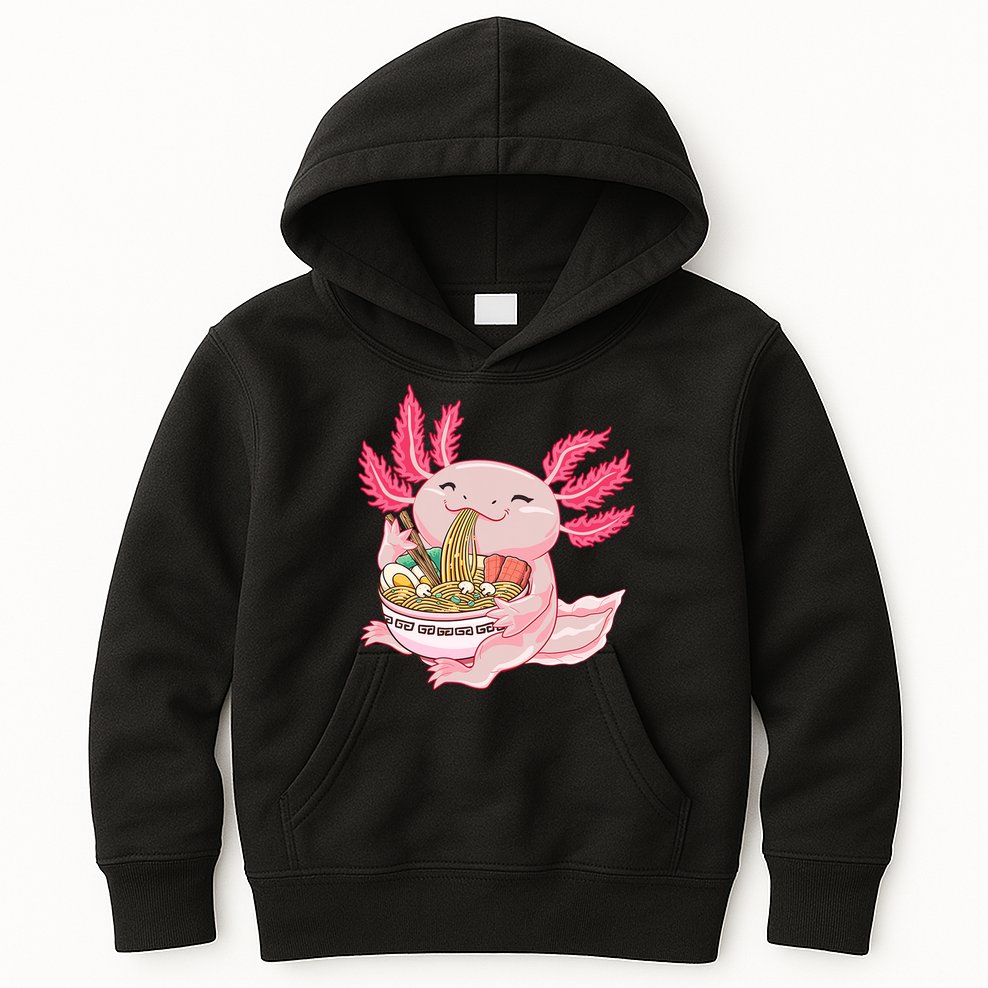 Ramen Axolotl Kawaii Anime Japanese Noddles Anime Girls Gift Kids Hoodie