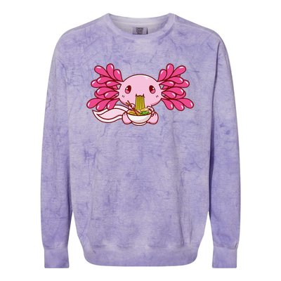 Ra Axolotl Kawaii Anime Japanese Food  Colorblast Crewneck Sweatshirt