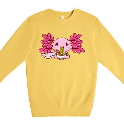 Ra Axolotl Kawaii Anime Japanese Food  Premium Crewneck Sweatshirt