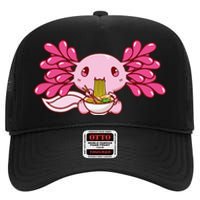 Ra Axolotl Kawaii Anime Japanese Food  High Crown Mesh Back Trucker Hat