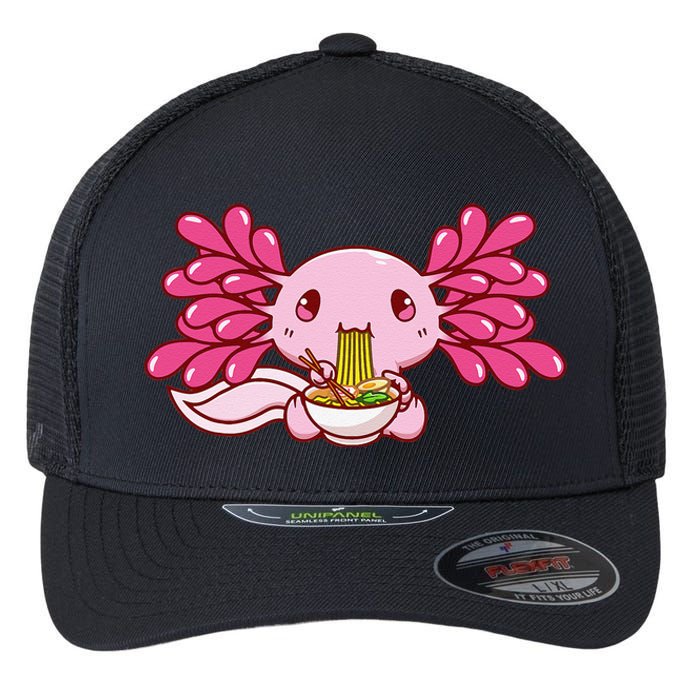 Ra Axolotl Kawaii Anime Japanese Food  Flexfit Unipanel Trucker Cap