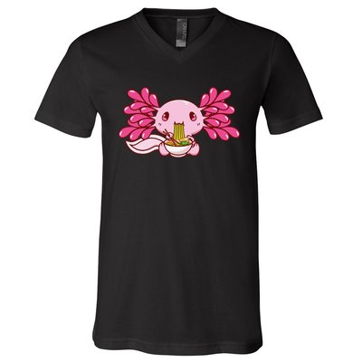 Ra Axolotl Kawaii Anime Japanese Food  V-Neck T-Shirt