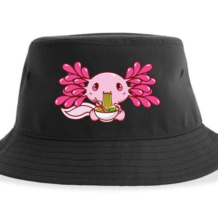 Ra Axolotl Kawaii Anime Japanese Food  Sustainable Bucket Hat