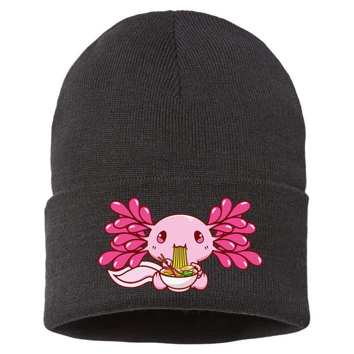 Ra Axolotl Kawaii Anime Japanese Food  Sustainable Knit Beanie