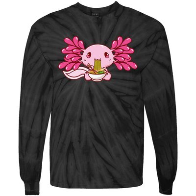 Ra Axolotl Kawaii Anime Japanese Food  Tie-Dye Long Sleeve Shirt