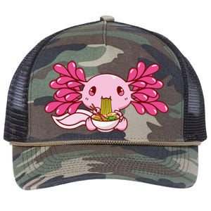 Ra Axolotl Kawaii Anime Japanese Food  Retro Rope Trucker Hat Cap