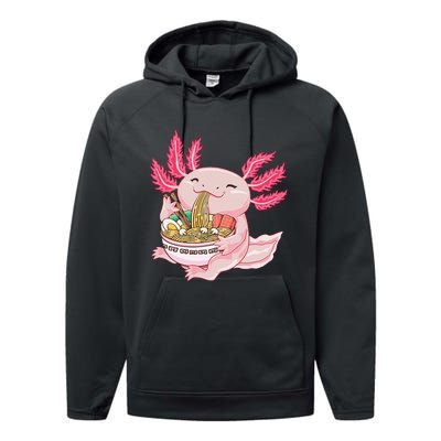 Ra Axolotl Kawaii Anime Japanese Noddles Anime  Performance Fleece Hoodie