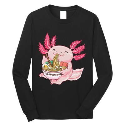 Ra Axolotl Kawaii Anime Japanese Noddles Anime  Long Sleeve Shirt