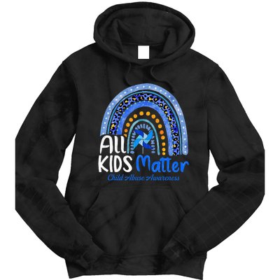 Rainbow All KidsMatter Pinwheel Child Abuse Awareness Tie Dye Hoodie