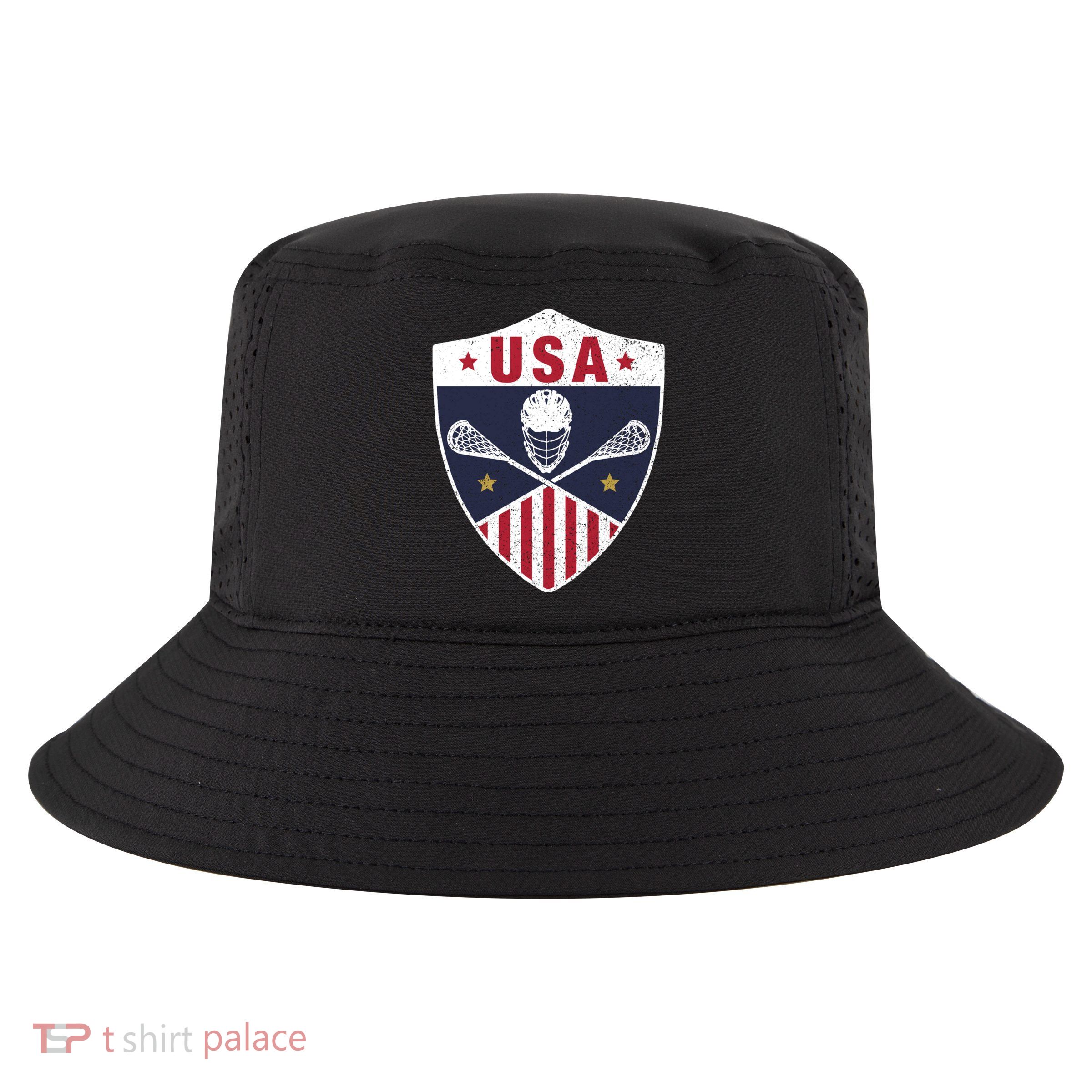 Retro American Lacrosse I Proud USA Lax Player Gift Cool Comfort Performance Bucket Hat