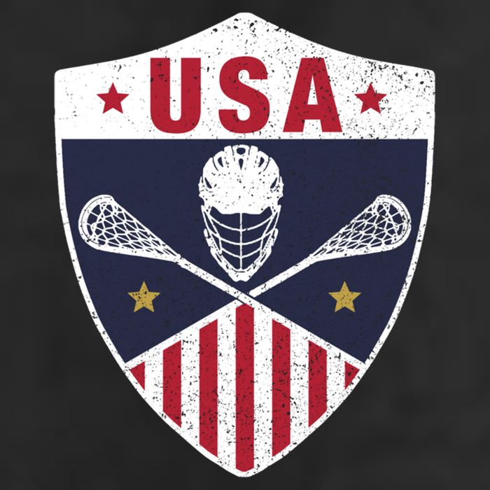 Retro American Lacrosse I Proud USA Lax Player Gift 7 Panel Mesh Trucker Snapback Hat