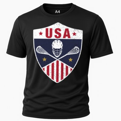 Retro American Lacrosse I Proud USA Lax Player Gift Performance Shirt