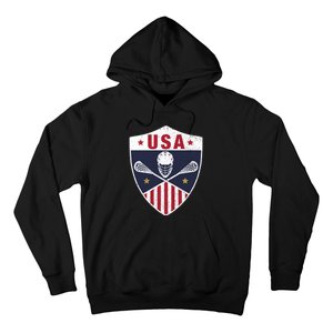 Retro American Lacrosse I Proud USA Lax Player Gift Hoodie