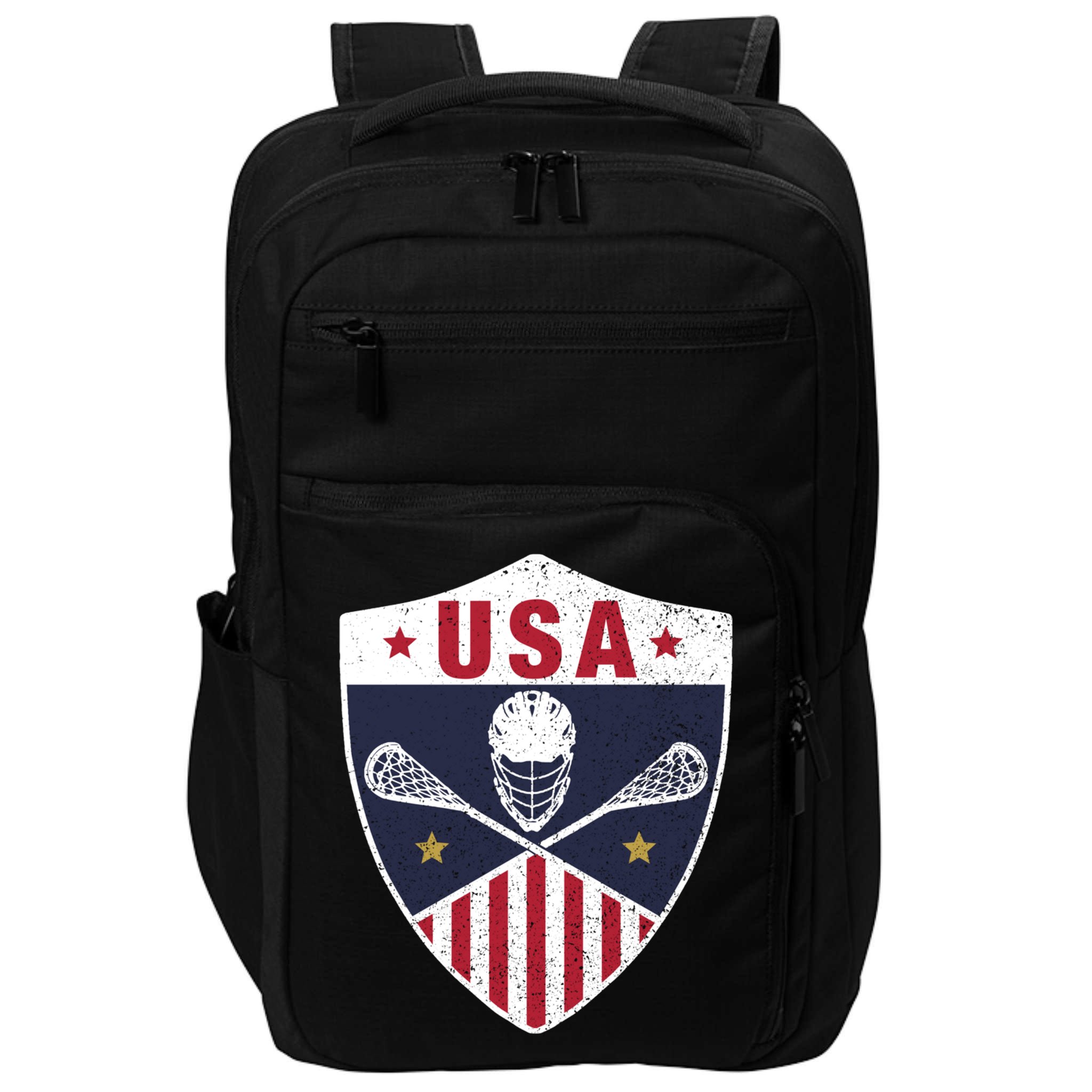 Retro American Lacrosse I Proud USA Lax Player Gift Impact Tech Backpack