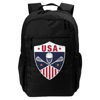 Retro American Lacrosse I Proud USA Lax Player Gift Backpack